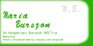 maria burszon business card